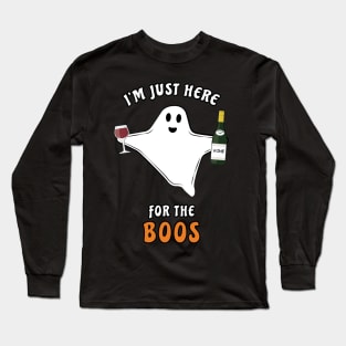 I'm Just Here For The Boos - Funny Halloween Ghost Long Sleeve T-Shirt